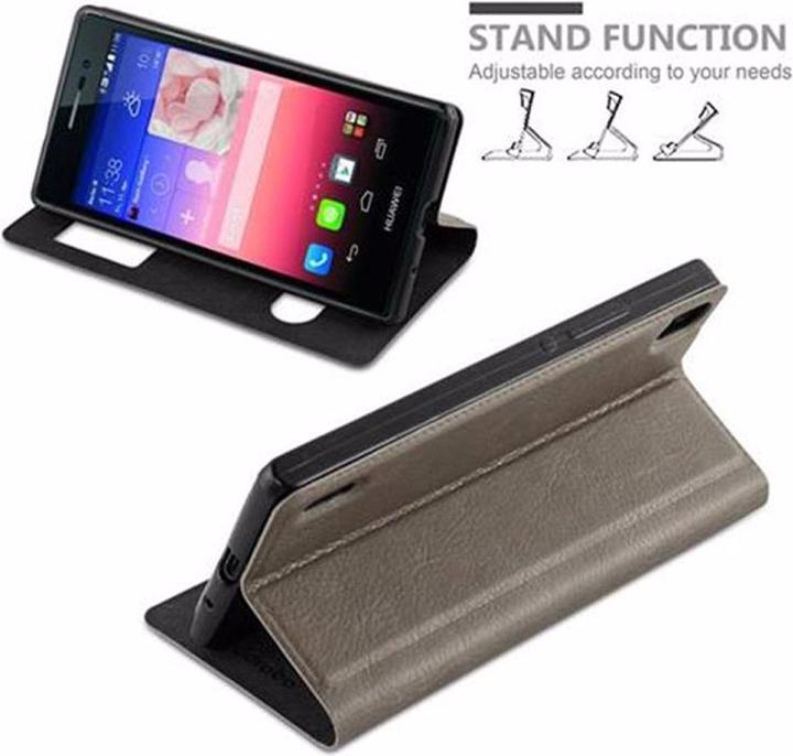 Produktbild Cadorabo Book mit View Doppelfenster Cover (Huawei Ascend P7)