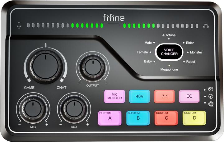 Actual product image Fifine Gaming Audio Mixer SC8 (Studio- and Livemixer)