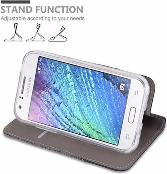 Produktbild Cadorabo Book Jeans Optik Cover (Samsung Galaxy J1)