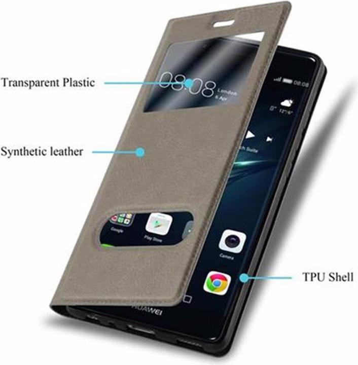 Actual product image Cadorabo Book with View double window cover (Huawei P9)