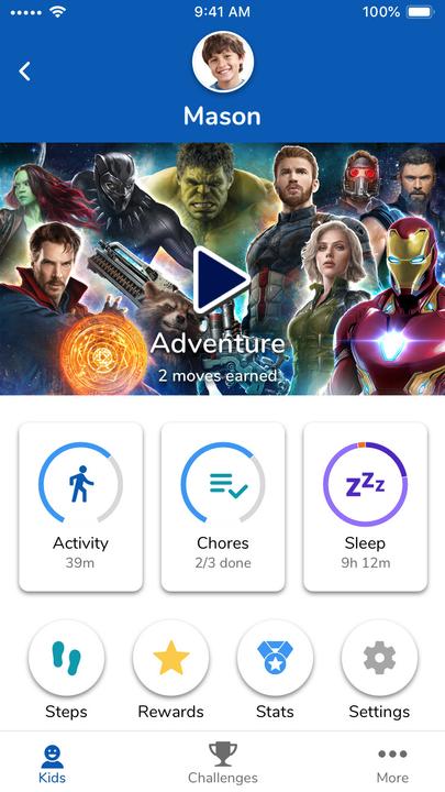 Actual product image Garmin Vivofit jr. 3 Marvel Iron Man (20 mm)