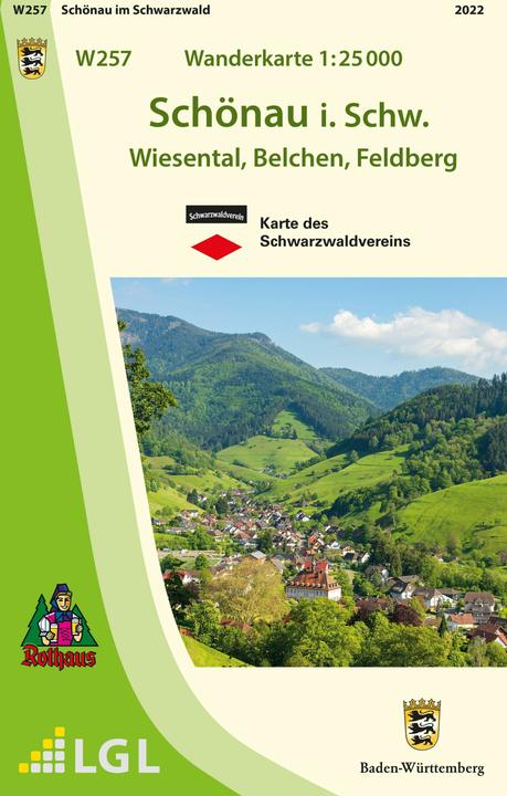 Actual product image Topographical hiking map of Baden-Württemberg Schönau in the Black Forest