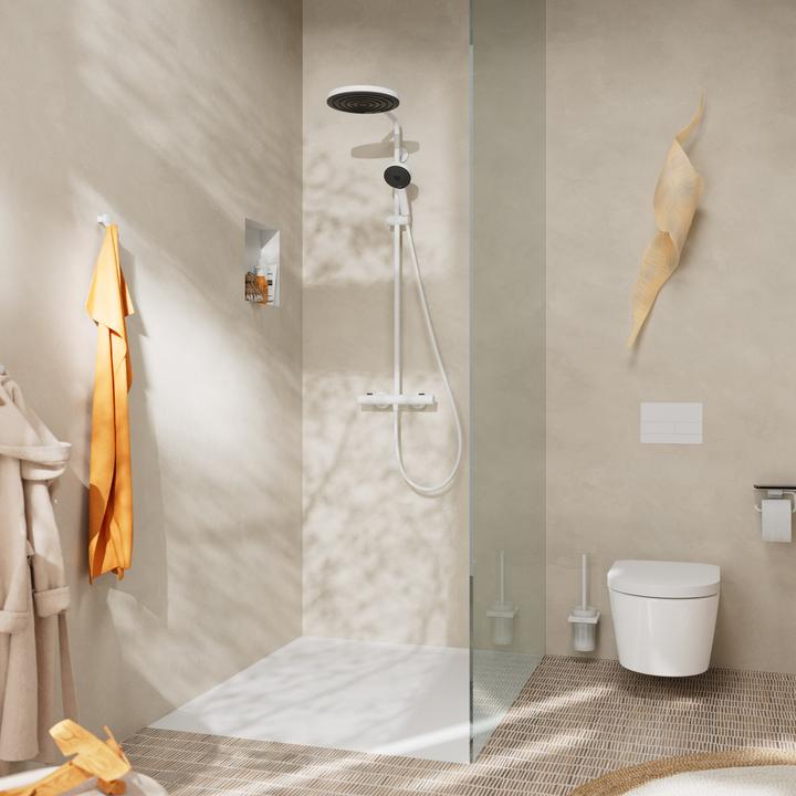Actual product image hansgrohe Pulsify S Puro shower system 260, 1jet, Ecostat Fine, hand shower 3jet, EcoSmart