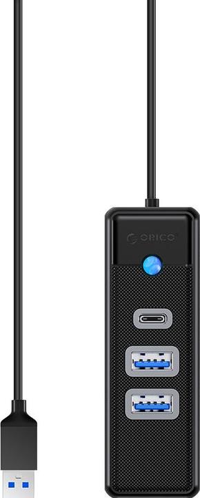 Produktbild Orico Hub Adapter USB to 2x USB 3.0 + USB-C, 5 Gbps, 0.15m (Black) (USB-C, 3 Ports)