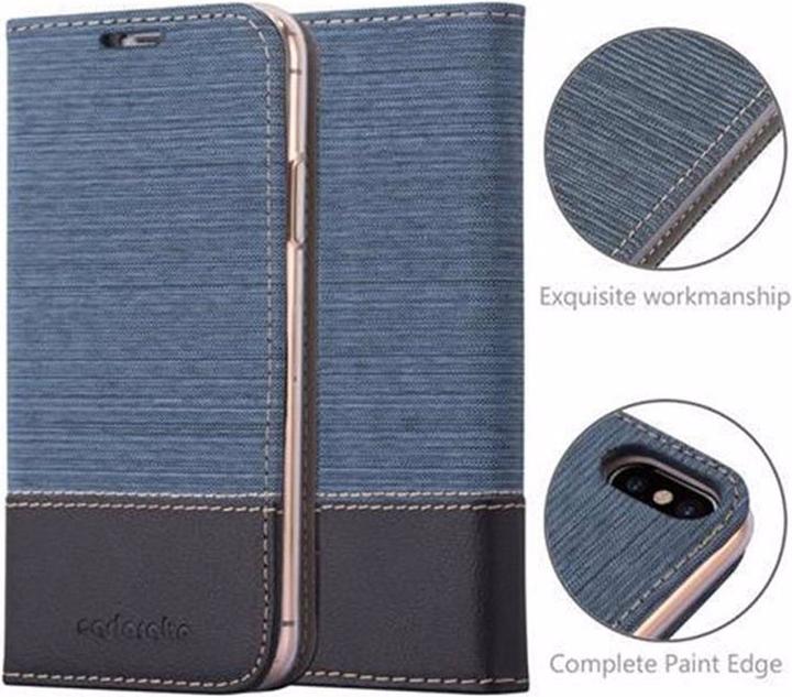 Produktbild Cadorabo Book Jeans Optik Cover (Apple iPhone X, Apple iPhone XS)
