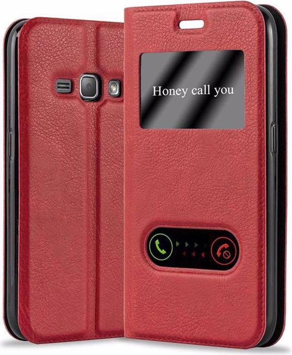 Actual product image Cadorabo Book with View double window cover (Samsung Galaxy J1)