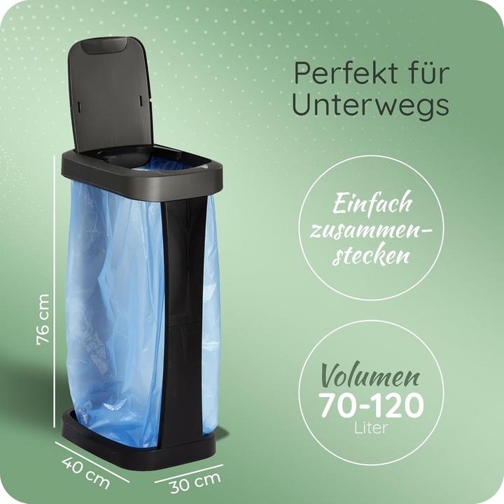 Actual product image Novaliv 5er-Set Müllsackständer mit Deckel für 70L-120L Müllsäcke, extra Robust & fester Stand Outdo (120 l)
