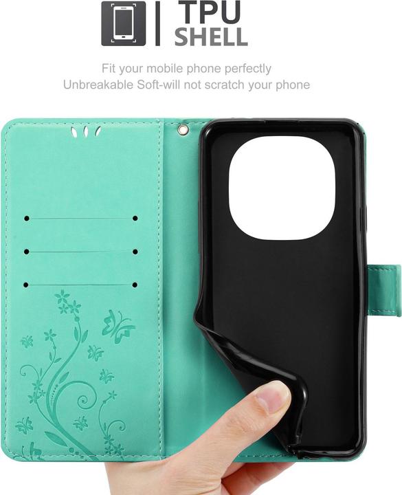 Immagine prodotto Cadorabo Custodia per Xiaomi RedMi Note 14 Pro Plus 5G Flower Book (Xiaomi Redmi Note 14 Pro 5G)