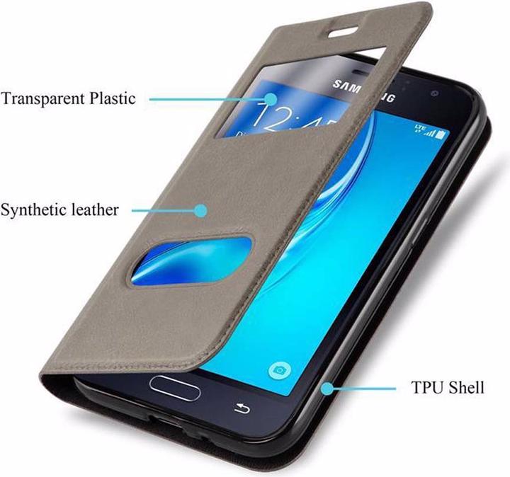 Produktbild Cadorabo Book mit View Doppelfenster Cover (Samsung Galaxy J1 (2016))