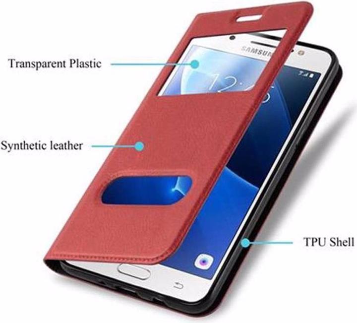 Actual product image Cadorabo Book with View double window cover (Samsung Galaxy J7 2016)