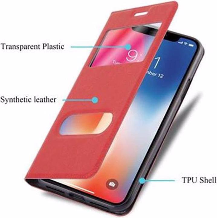 Actual product image Cadorabo Book with View double window cover (Apple iPhone X)
