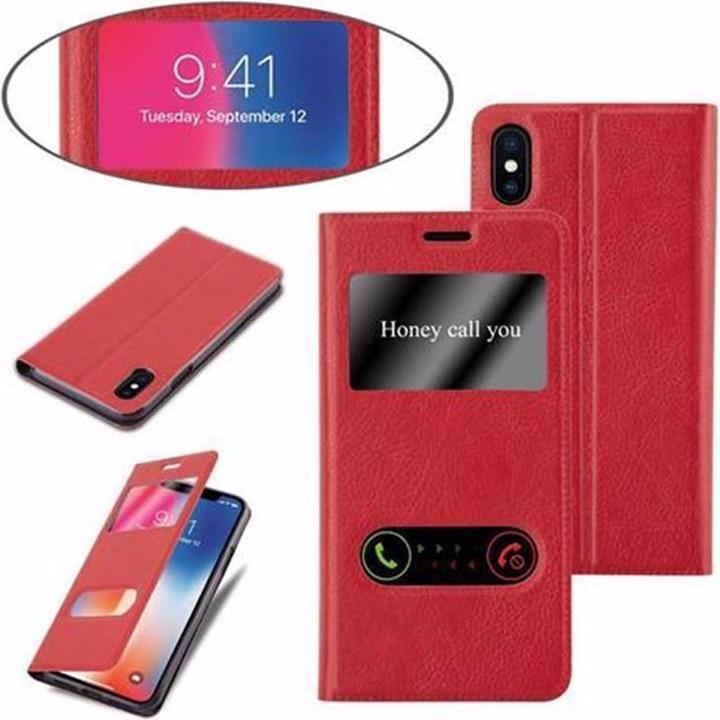 Actual product image Cadorabo Book with View double window cover (Apple iPhone X)