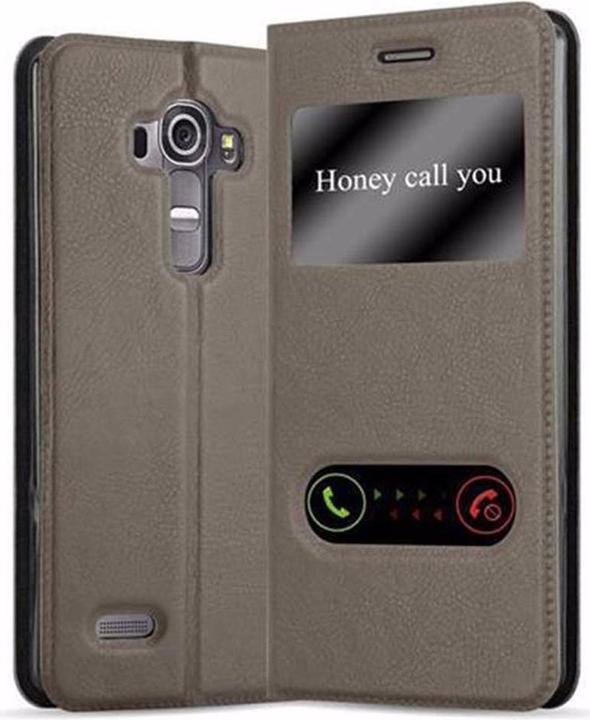 Actual product image Cadorabo Book with View double window cover (LG G4, Motorola Moto G4 Plus)