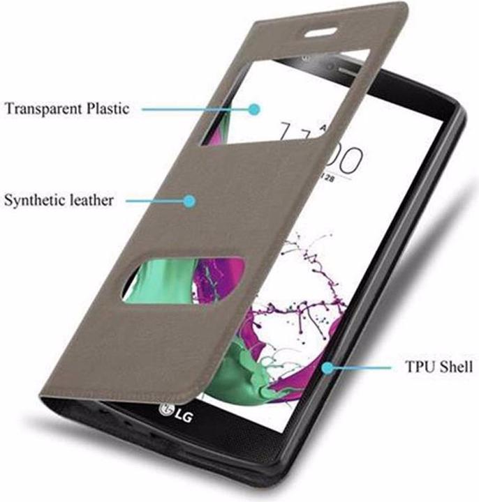 Actual product image Cadorabo Book with View double window cover (LG G4, Motorola Moto G4 Plus)