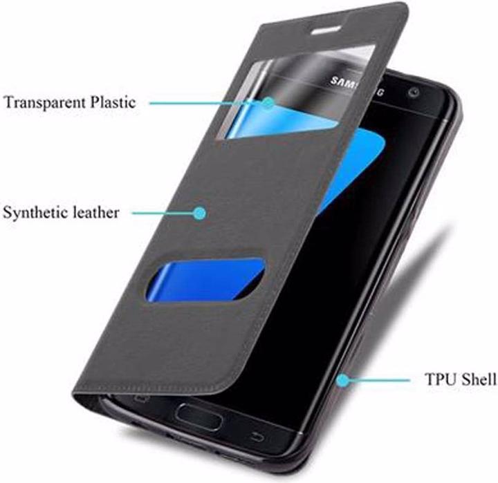 Produktbild Cadorabo Book mit View Doppelfenster Cover (Samsung Galaxy S7 Edge)