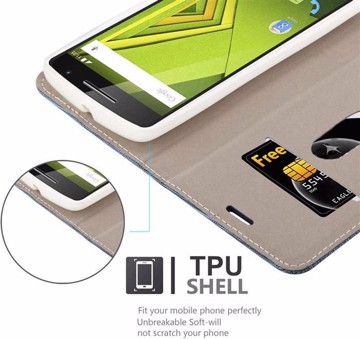 Produktbild Cadorabo Book Jeans Optik Cover (Motorola Moto X Play)
