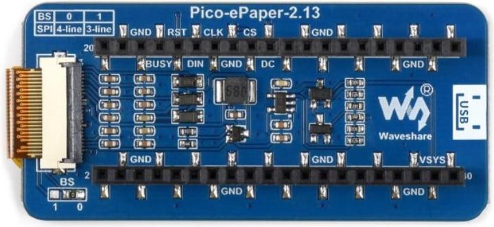 Immagine prodotto WaveShare Display E-Ink da 2,13 pollici per Raspberry Pi Pico