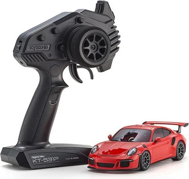 Actual product image Kyosho Mini-Z Porsche 911 GT3 RS, Orange 1:27 Readyset (ARR Almost Ready to Run)