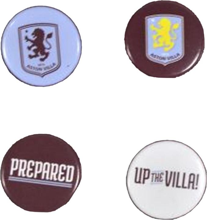 Actual product image Aston Villa FC Crest Badge (Pack of 4)