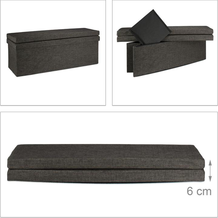 Actual product image Relaxdays Folding Storage Ottoman