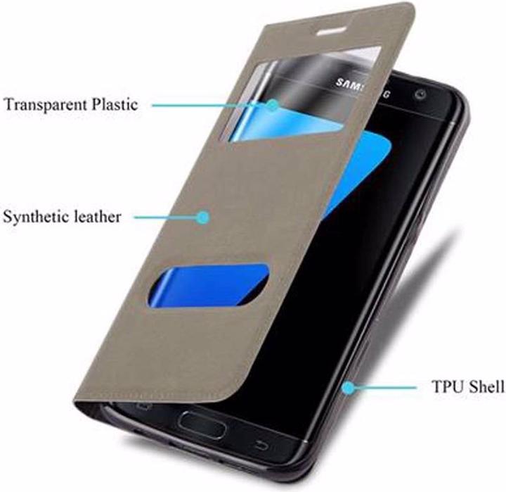 Produktbild Cadorabo Book mit View Doppelfenster Cover (Samsung Galaxy S7 Edge)