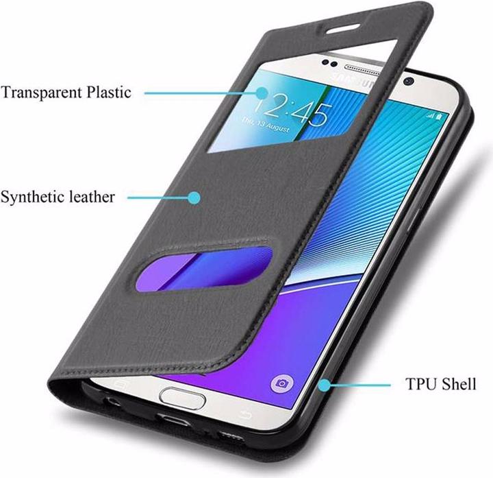 Actual product image Cadorabo Book with View double window cover (Samsung Galaxy Note 5)