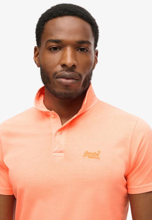 Immagine prodotto Superdry Essential Jersey-Polohemd mit neonfarbenem Logo (L)