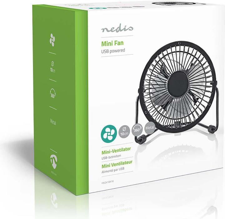 Produktbild Nedis Tischventilator Mini FNDK1BK10 - schwarz