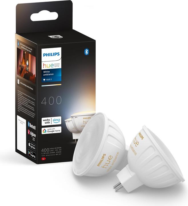 Produktbild Philips Hue White Ambiance (GU5.3, 5.10 W, 400 lm, 2 x, G)