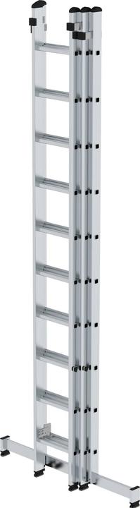 Produktbild Munk Sprossen-Schiebeleiter 3-teilig mit nivello-Traverse 3x10 Sprossen (Anlegeleiter, 698 cm)