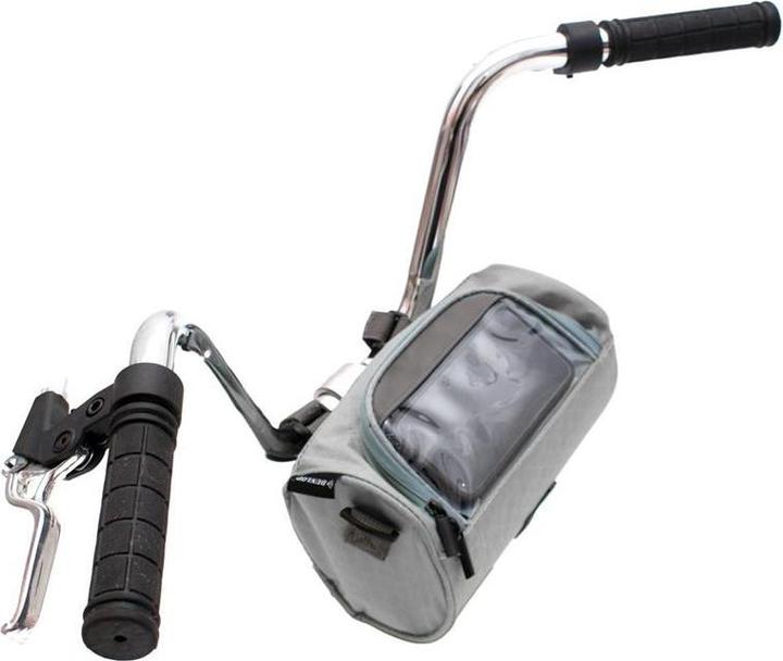 Dunlop - Fahrradlenkertasche/Gepäcktasche mit Smartphonetasche (grau) (1.20 l, Lenkertasche)