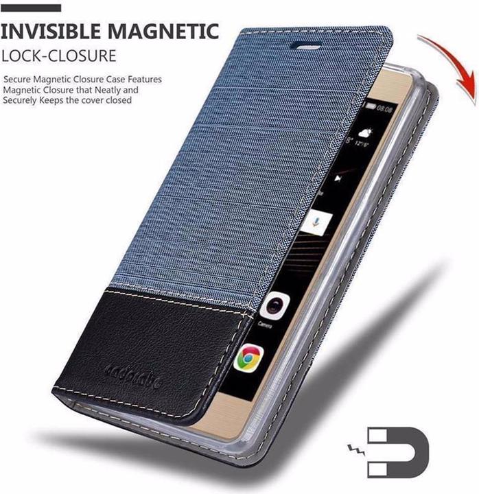 Produktbild Cadorabo Book Jeans Optik Cover (Huawei P8 Max)