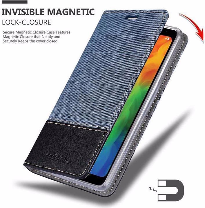 Produktbild Cadorabo Book Jeans Optik Cover (LG Q7a)