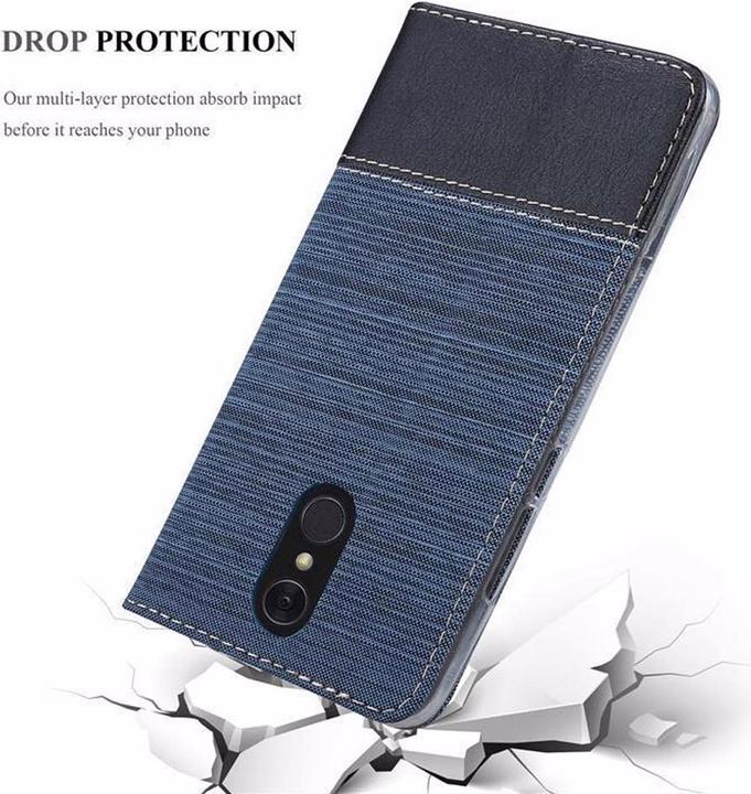 Produktbild Cadorabo Book Jeans Optik Cover (LG Q7a)