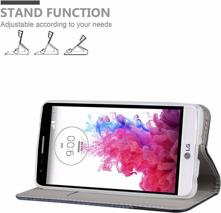 Produktbild Cadorabo Book Jeans Optik Cover (LG G3s)