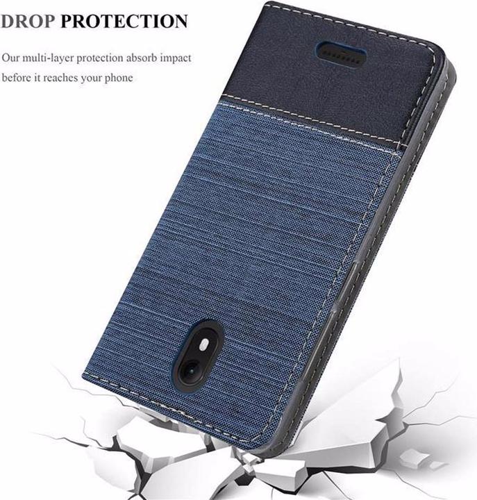 Produktbild Cadorabo Book Jeans Optik Cover (Wiko View Go)