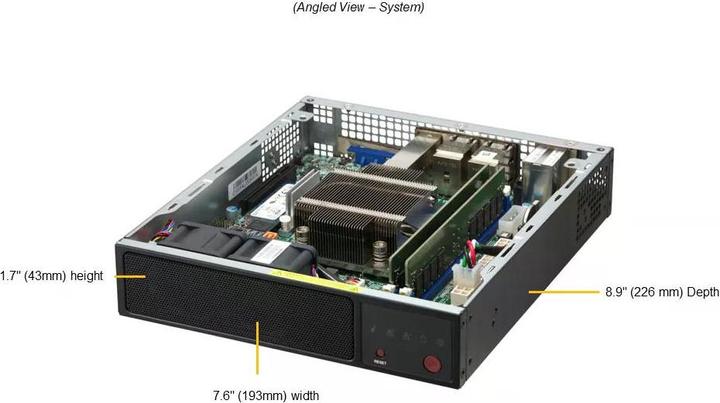 Actual product image Supermicro Barebone IoT SuperServer SYS-E200-12A-4C