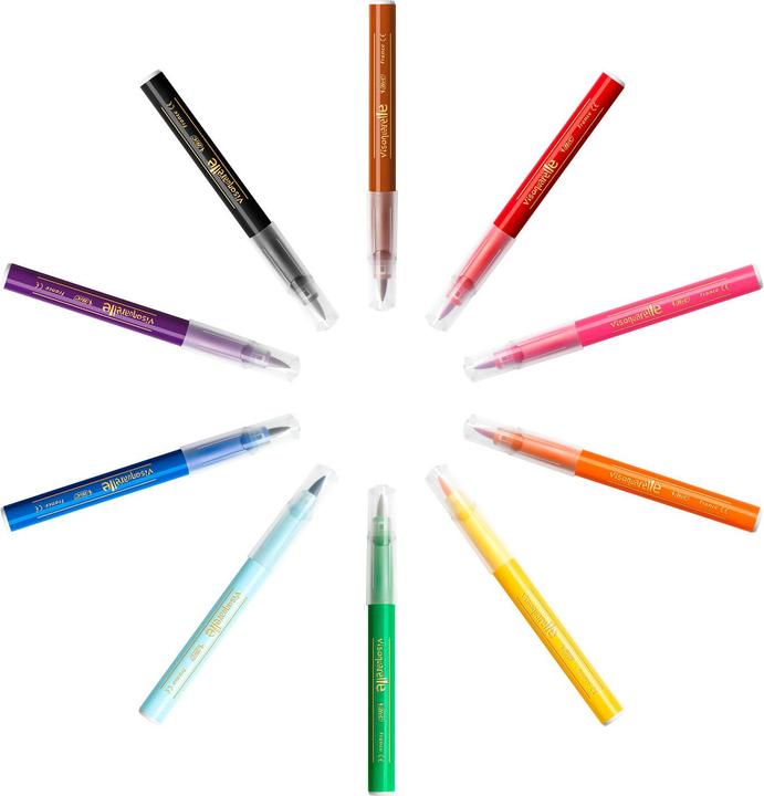 Image du produit Bic Kids Stylos à pointe de fibre Visaquarelle (Multicolore, 10 x)