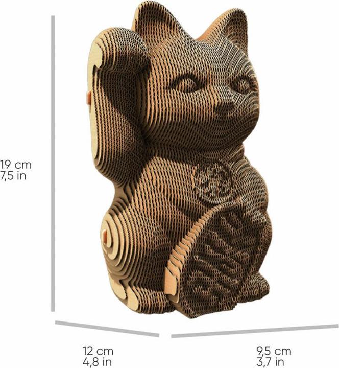 Actual product image Cartonic Lucky Cat - 3D cardboard model