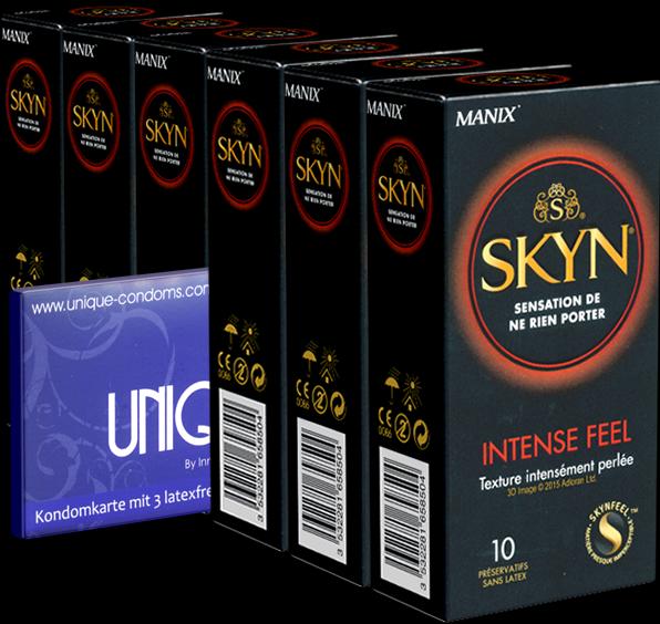 Actual product image Skyn "Intense" value pack - 60 (6x10) latex-free condoms + 1x Kamyra Unique Pull free! (63 pcs.)