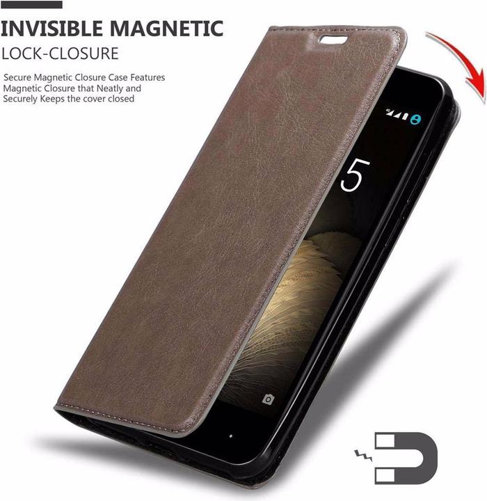 Actual product image Cadorabo Book Invisible Magnet Cover (BQ Aquaris U Plus)