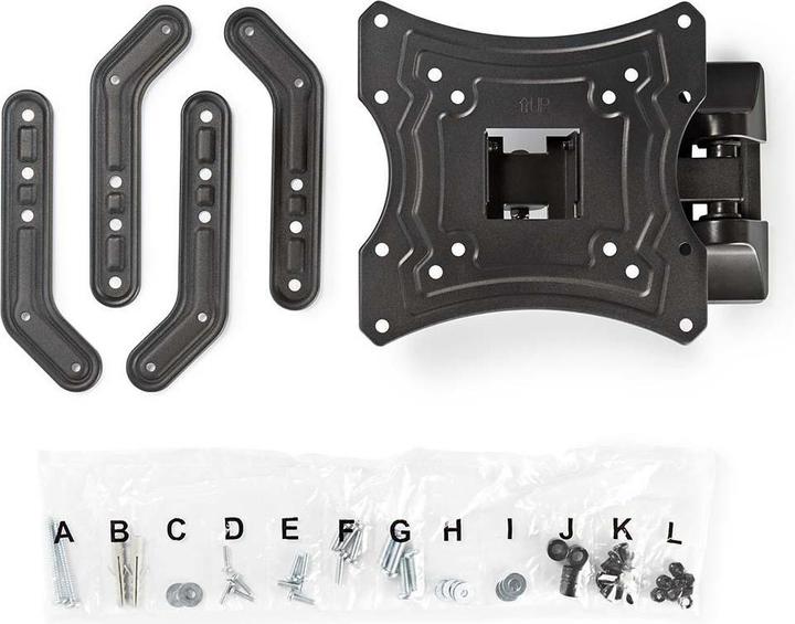 Actual product image Nedis Full-motion TV wall mount - 23-55 " - 30 kg - 67 mm - Tiltable - Rotatable - Steel / Artificial (Wall, 55", 30 kg)