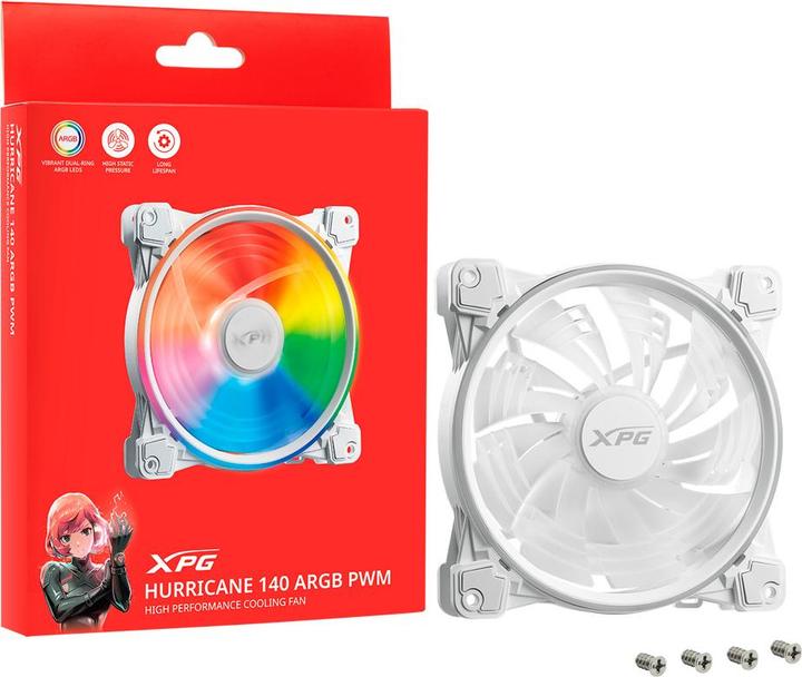 Produktbild XPG Ventilador Caja Hurricane120argbpwm-Whcww (120 mm, 1 x)