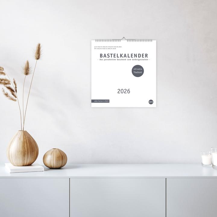 Produktbild Premium-Bastelkalender weiss gross 2026 (32 x 33 cm, Harter Einband, Deutsch)