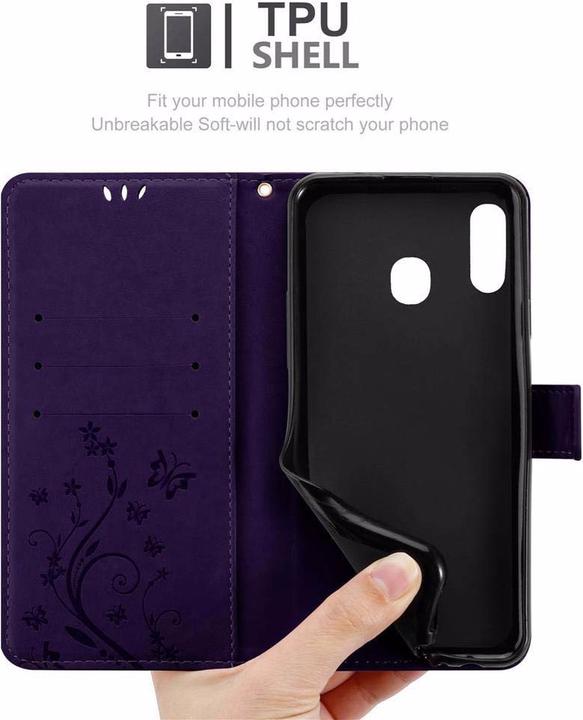 Image du produit Cadorabo Couverture du livre de fleurs (TCL A30, Samsung Galaxy A20, Samsung Galaxy M10s)