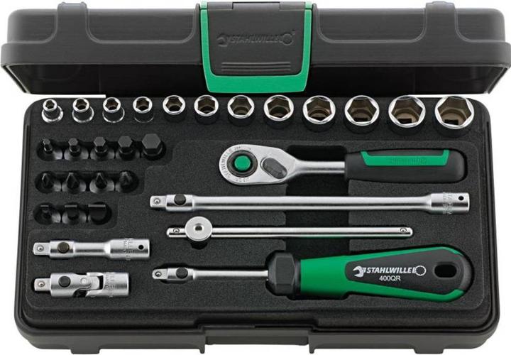 Stahlwille 40/24/6QR doppenset 1/4 vierkant (4,5 mm, 12 mm, 8 mm, 10 mm, 13 mm, 9 mm, 11 mm, 7 mm, 5,5 mm, 4 mm, 14 mm, 6 mm, 5 mm)