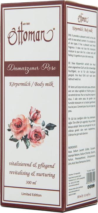 Ottoman Rose Körpermilch, 300ml, reichhaltige Körperpflege (Körpermilch, 300 ml)
