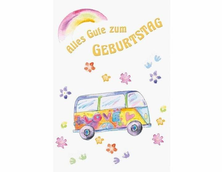 Image du produit ABC Carte d'anniversaire Hippie Bus B6 (1 pcs)