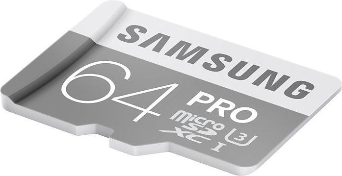Produktbild Samsung microSDXC Pro mit Adapter (64 GB, microSDXC, U3, UHS-I)