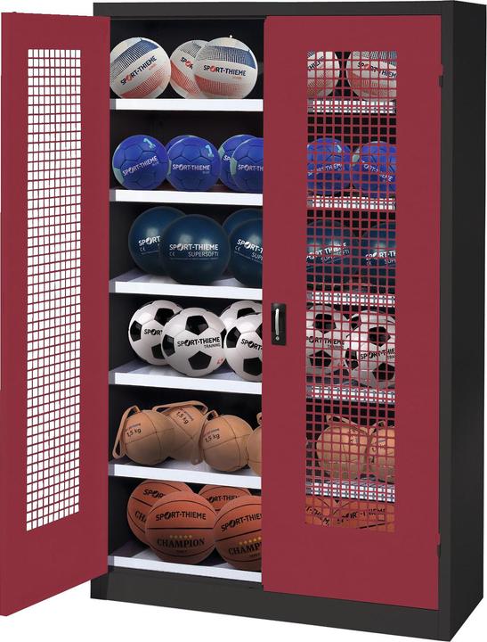 Immagine prodotto C+P Armadio a sfera (HxLxP: 195x120x50 cm, con porte a battente in lamiera forata, tipo 3)